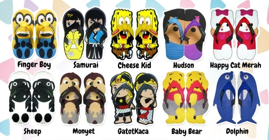 sandal berkarakter lucu