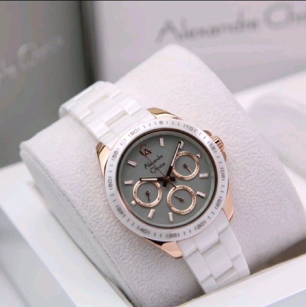 ready BJM! jam tangan Alexandre Christie Wanita AC 2B08 keramik gratis ongkir