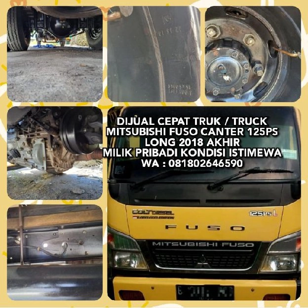 DIJUAL CEPAT TRUK / TRUCK MITSUBISHI FUSO CANTER 125PS LONG 2018 AKHIRMILIK PRIBADI KONDISI ISTIMEWA