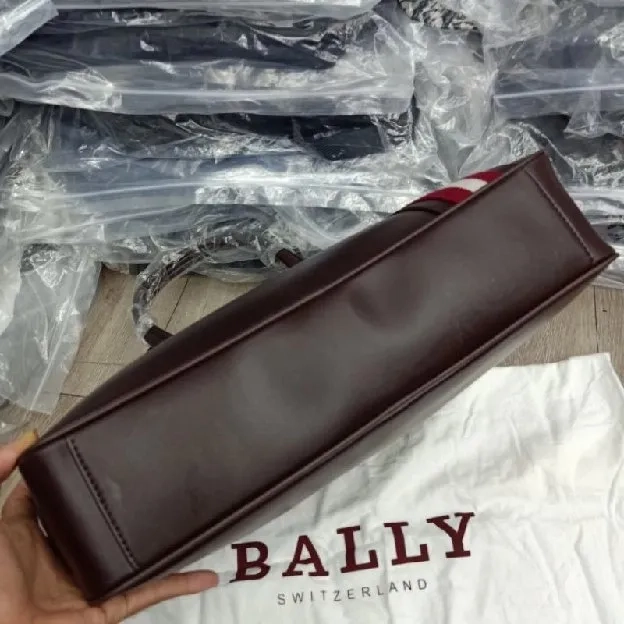 Tas Kantor Bally Leather Brown Tas Kerja Tas Laptop Kulit