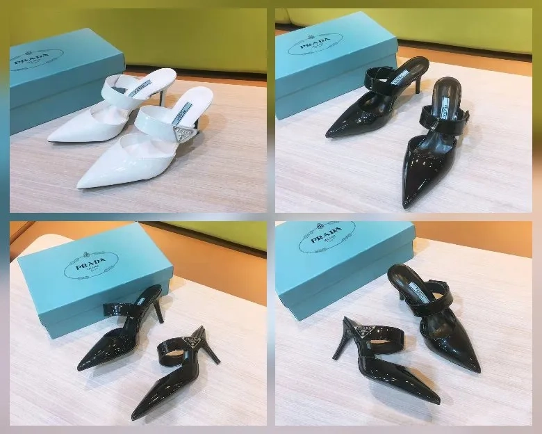 Sandal heels runcing wanita prada