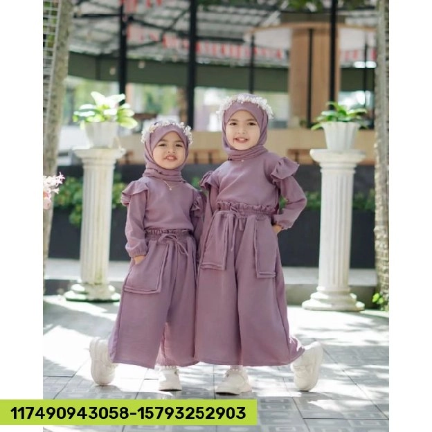 DISKON ❗❗SETELAN ANAK PEREMPUAN / DIVIA KIDS / BAHAN CRINKLE / S-M / 4-6 TAHUN 