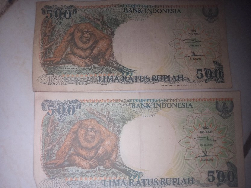 UANG KERTAS 5OO RUPIAH INDONESIA TAHUN 1992.