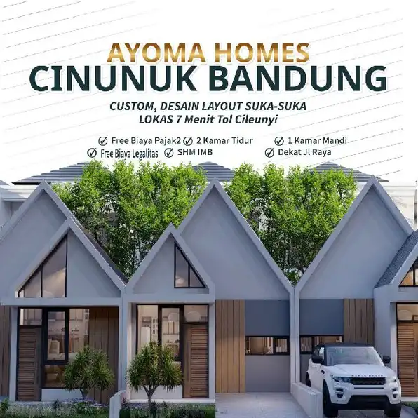 Rumah Minimalis Bandung Timur (CLUSTER AYOMA HOMES) Dekat Exit Tol Cileunyi 