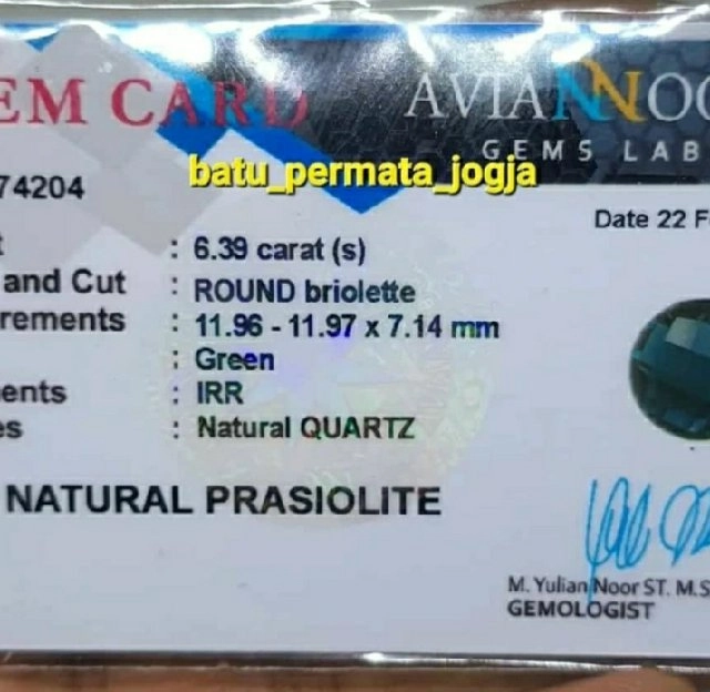 NATURAL PRASIOLITE asli 