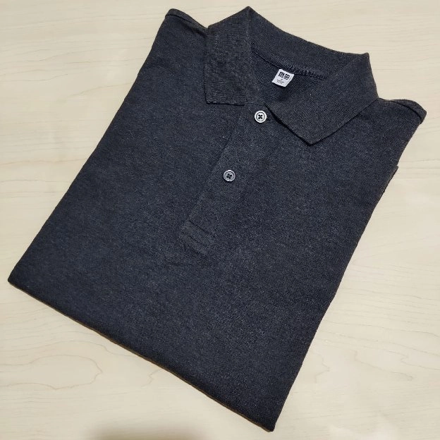 Uniqlo kaos polo shirt abu gelap original second