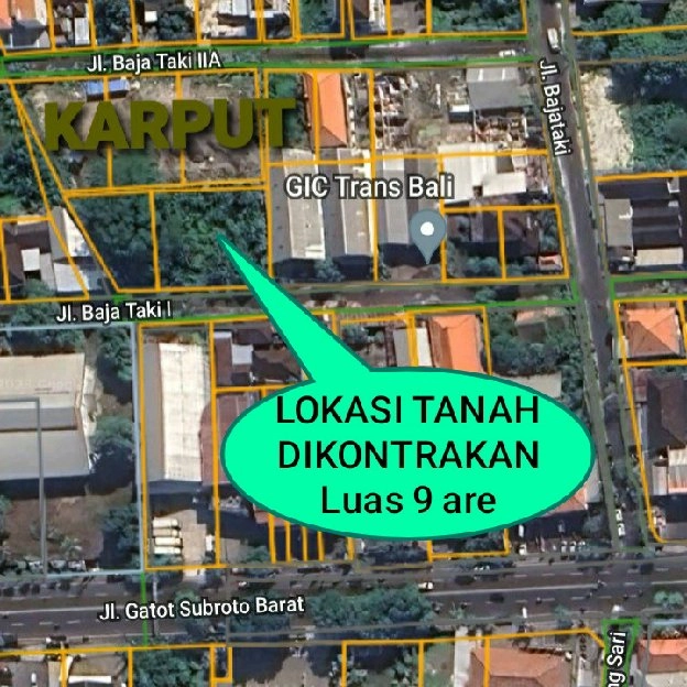 Dikontrakan 4,5 are & 9 are, Jl. Bajataki Gatsu Barat Kerobokan Kaja Denpasar