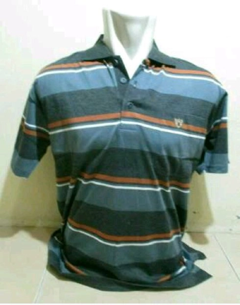 Kaos Kerah Simpel dan Elegan Motif Garis