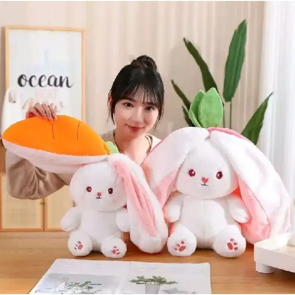 Boneka kelinci Wortel 2 IN 1 Doll Rabbit Carrot Strawberry Premium Super Halus