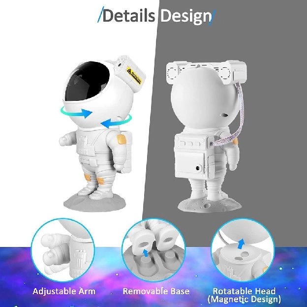 Galaxy Star Projector proyektor astronot Night Light Astronaut Starry Sky Lamp Home Room proyektor a