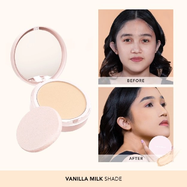 Sea Makeup Acne Cover & Smooth Two Way Cake Pressed Powder and Matte Bedak Padat Compact Powder with