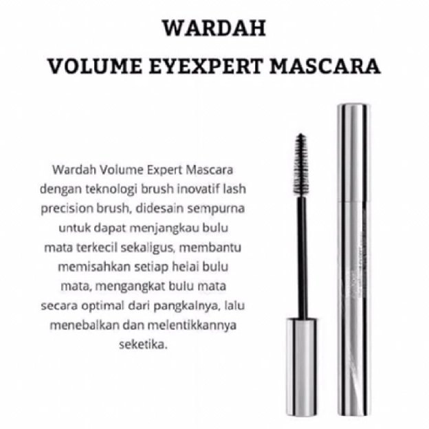 WARDAH THE VOLUME EXPERT MASCARA EYEXPERT WATERPROOF MASKARA BULU MATA TEBAL ANTI AIR BLACK 7 GRAM