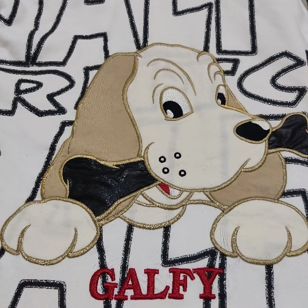 Jaket zipper vintage GALFY Critch NY white colour original second