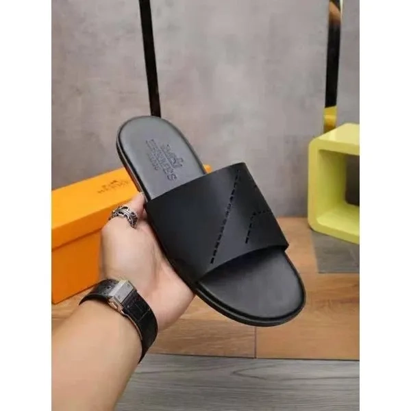 Sandal selop slide slippers leather kulit pria hermes