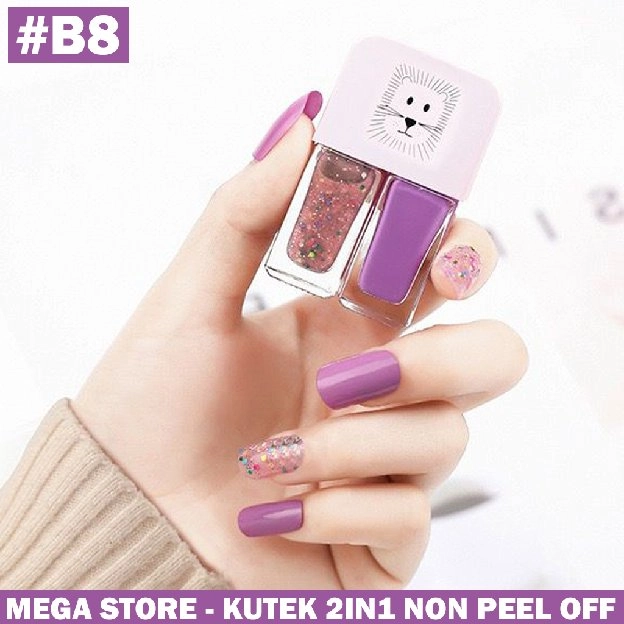 KUTEK 2 TONE CAT KUKU / NAIL POLISH / KUTEK 2IN1 NON PEEL OFF HALAL MUSLIMAH