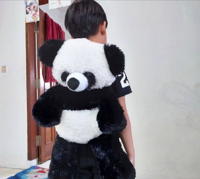 Tas Boneka Panda Ransel Lucu Bahan Bulu Halus Tas Panda Imut Gemoy