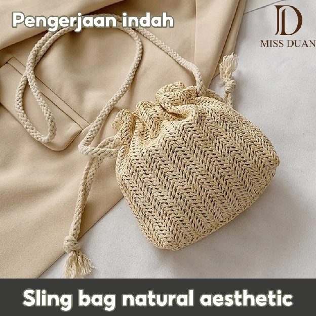 Tas selempang rajut / tas serut / slingbag mini / korean bag / tas rajut mini / tas nilon