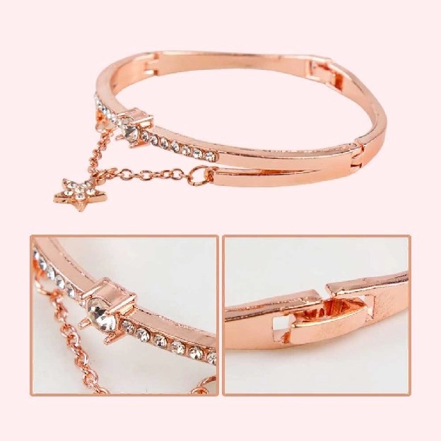 Tadi Jam Tangan Wanita Stainless Steel with Bracelet LV01 - RoseGold/White 