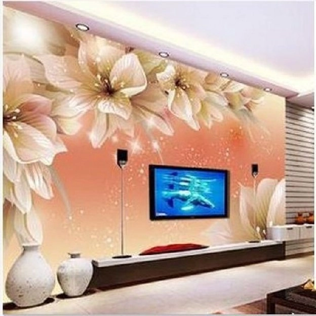 Pasang wallpaper dinding 3d custom toko jual dan pesan hordeng murah rollerblind vertikal blind