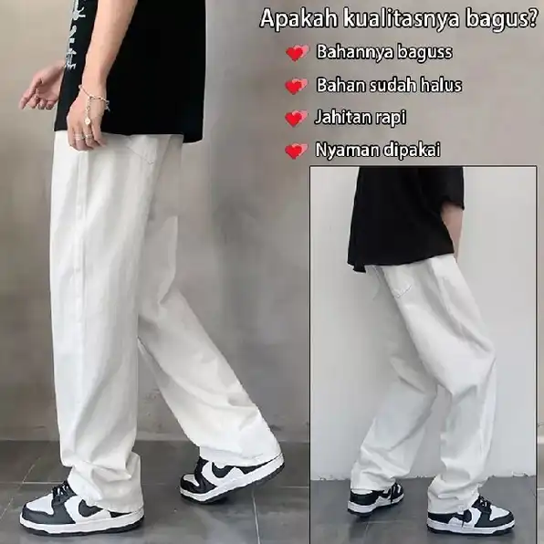 Celana jeans pria baggy pants korean style