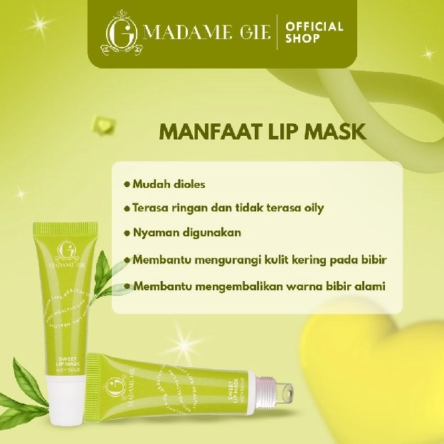 Madame Gie Sweet Lip Mask - Lip Scrub Vitamin E Lip Balm Moisturizer Serum Pencerah Bibir