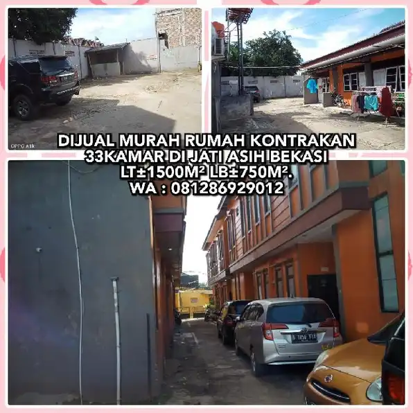 DIJUAL MURAH RUMAH KONTRAKAN 33KAMAR DI JATI ASIH BEKASI. LT±1500M² LB±750M².WA : 081286929012