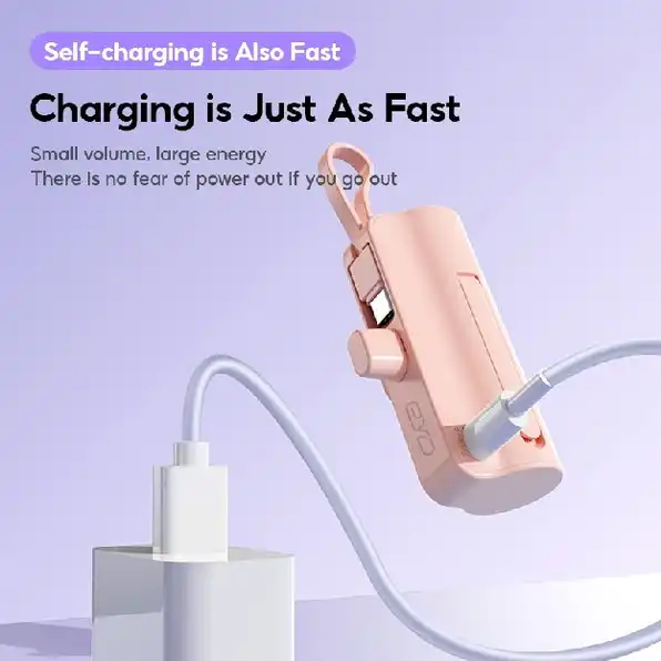 Mini Powerbank 5000mAh Lightning/Type C Fast Charging Power Bank Portable Charger Battery For IOS An