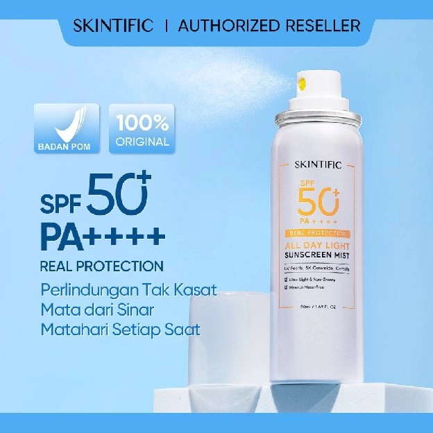 【120mL】 Skintific Sunscreen Spray all day light Sunscreen Mist SPF50 PA++++ Body Sunscreen / Face Su