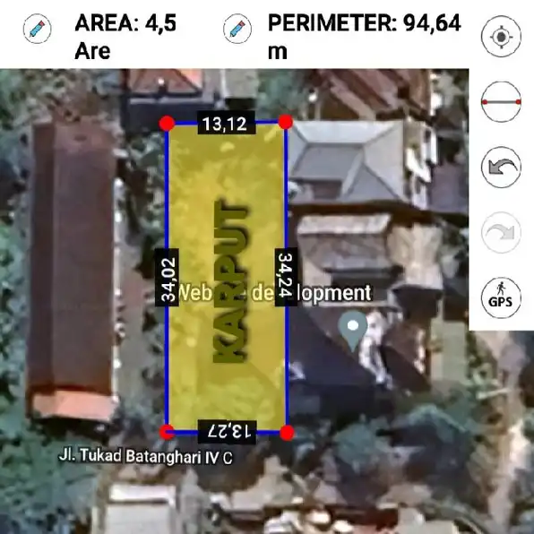 Dijual 4,5 are, Jl. Tukad Batanghari Panjer Renon Denpasar