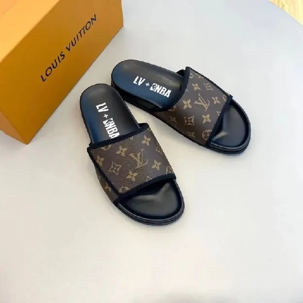 Sandal slippers selop pria louis vuitton lv x NBA