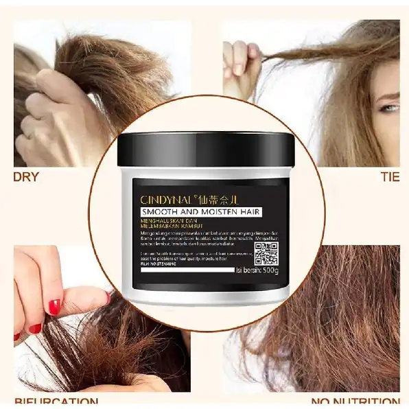 CINDYNAL Hair Mask BPOM Pelurus Rambut Tanpa Catok Smooth And Moisten Hair Film No Steaming Salon