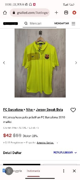 Barcelona kaos polo shirt Training 2009/2010 hijau neon original secon