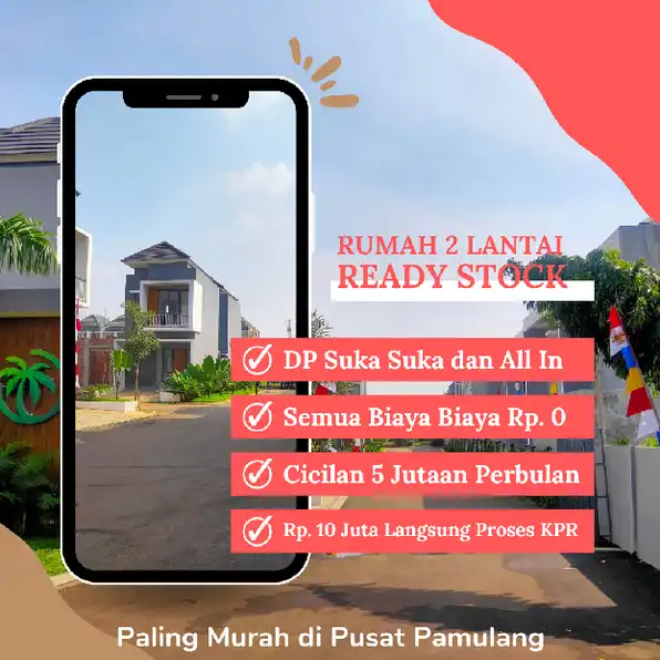 Rumah 2 lantai siap huni dan termurah di pamulang