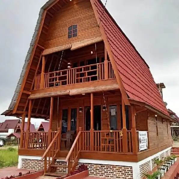 menerima pesanan rumah kayu knockdown palembang limas lumbung  panggung gazebo dll pemesanan