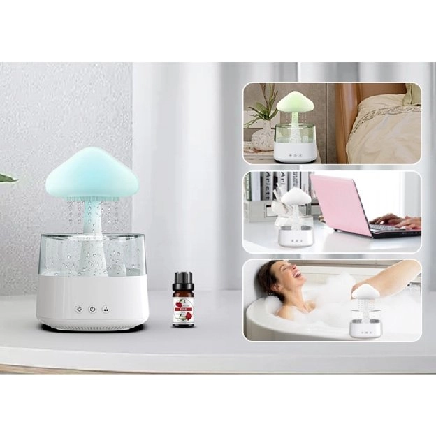 Runny Diffuser Humidifier Awan Hujan 450ml Dengan Lampu LED 7warna