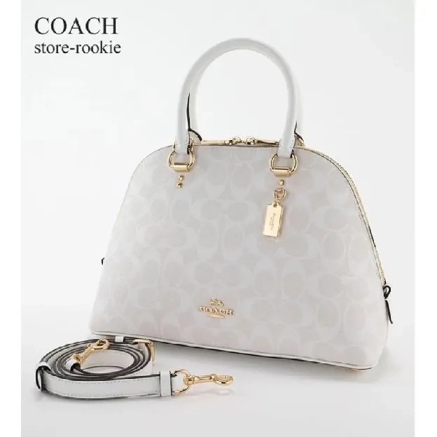 COACH KATY SATCHEL IN SIGNATURE CANVAS -White  (F2558)