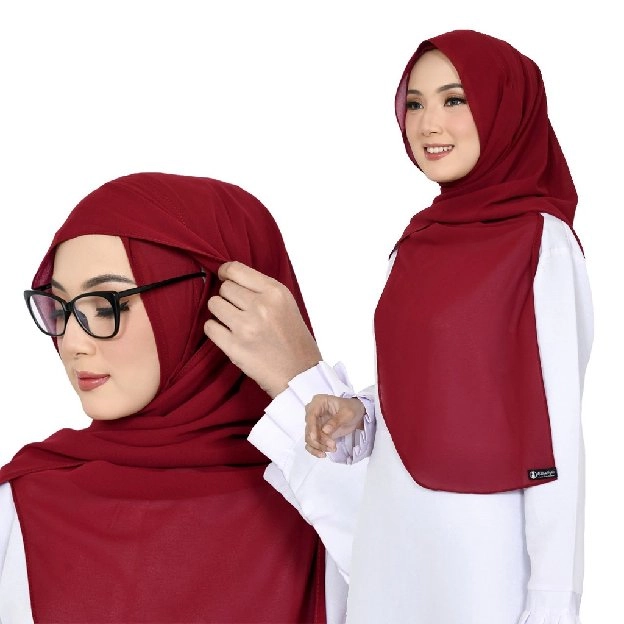 Jilbab Pashmina Inner Ninja Aquina Instan Oval Lubang Telinga / Pashmina permium ceruty babydol