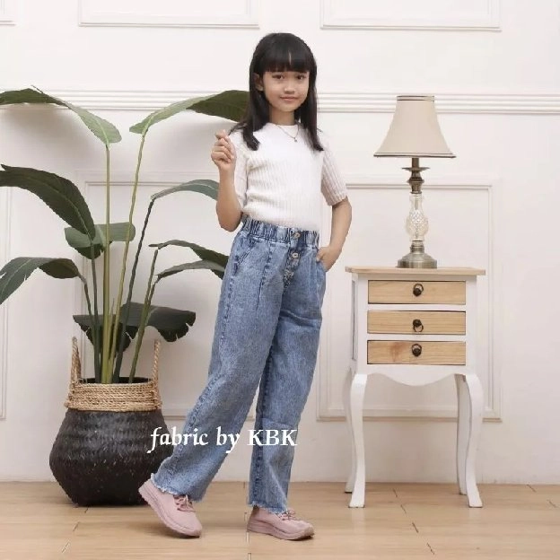 PROMO ❗❗kulot/celana  jeans panjang anak tanggung variasi bordir love...