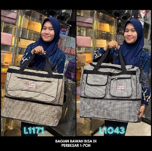 Ready!!Tas travel bag Yogas expanding (Bisa diperbesar) Size 46 x 25 x 28 cm