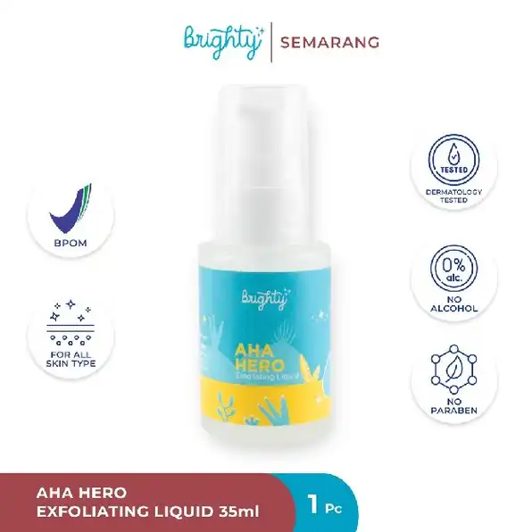 Brighty AHA HERO Exfoliating Liquid (Serum Pencerah Ketiak / Jerawat Punggung / Back Acne / Chicken 