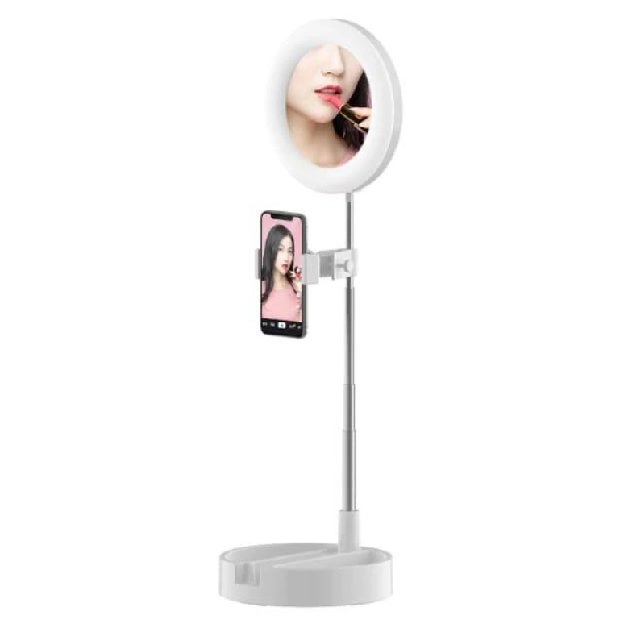 Live beauty Lamp D1,D2,dan D3 Make up Mirror Ring Light Phone Holder Kaca