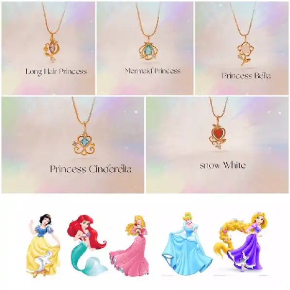 Disney Cincin + Kalung + Gelang S925 Silver Model Mahkota Princess Disney Adjustable Untuk Wanita