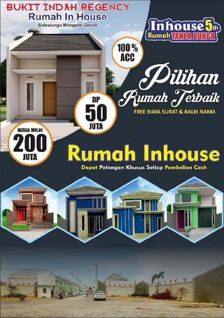 Launching Tahap 5 BUKIT INDAH REGENCY Rumah&Kavling Sidowungu Menganti 