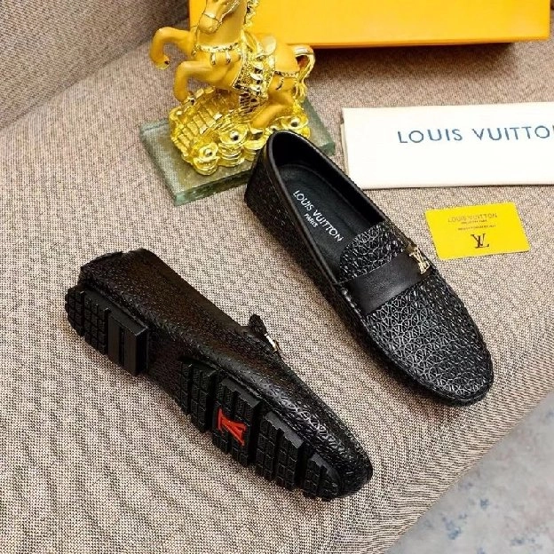 sepatu pria slip on lv louis vuitton loafer cowok men shoes