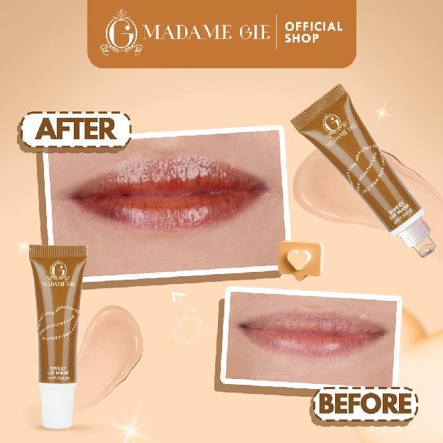 Madame Gie Sweet Lip Mask - Lip Scrub Vitamin E Lip Balm Moisturizer Serum Pencerah Bibir