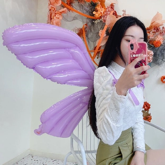 Macaron Color Butterfly Foil Balloon Butterfly Fairy Wing Balloons Sayap Balon Gadis Tema Kupu-Kupu 