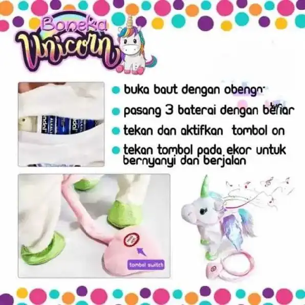 Mainan Anak Boneka Banteng MATADOR JogetBONEKA UNICORN MUSIK BISA JALAN & GOYANG DAN NYANYI/Berjalan