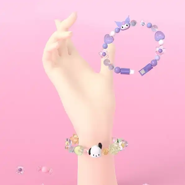 Karakter Sanrio JS-0162 Gelang Lucu Kabel Charge 2-in-1 Pochacco Kuromi Kabel Data Portabel Lucu Gad