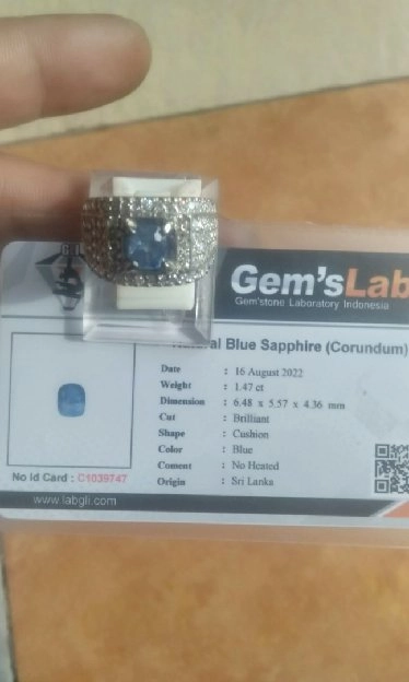 BLUE sapphire Srilanka syelon asli 