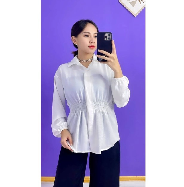 Premium Crincle Arina Blouse Atasan Wanita